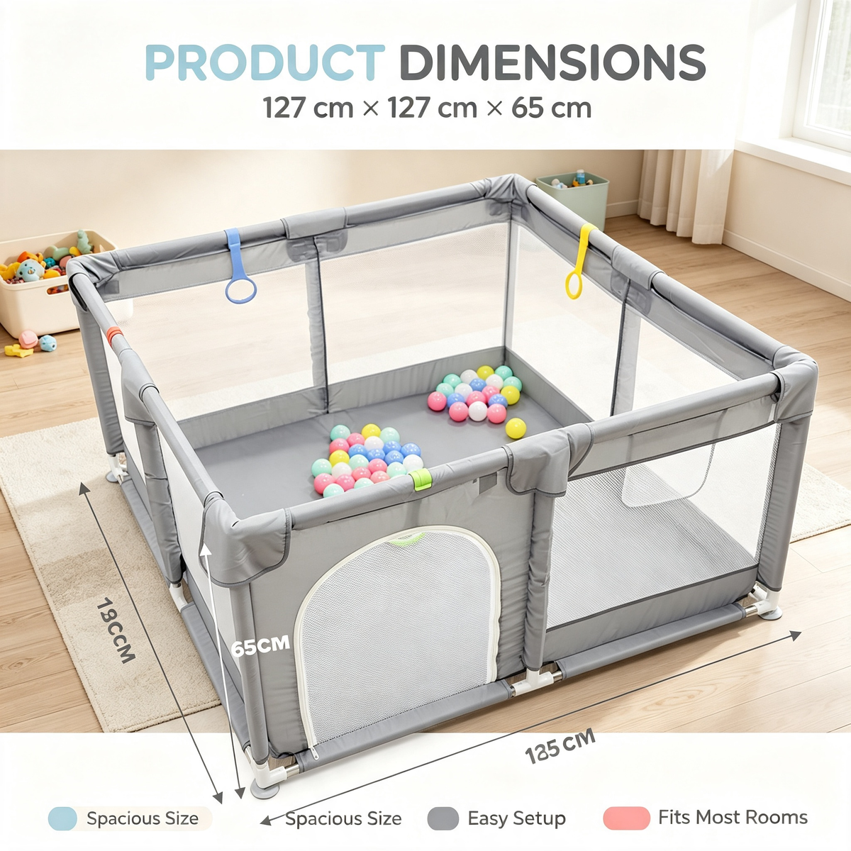 Square Baby Playpen with Accessory Set