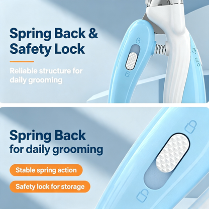 Pet Nail Clipper with LED Light, Nail Catcher and Safety Lock for Cats and Dogs