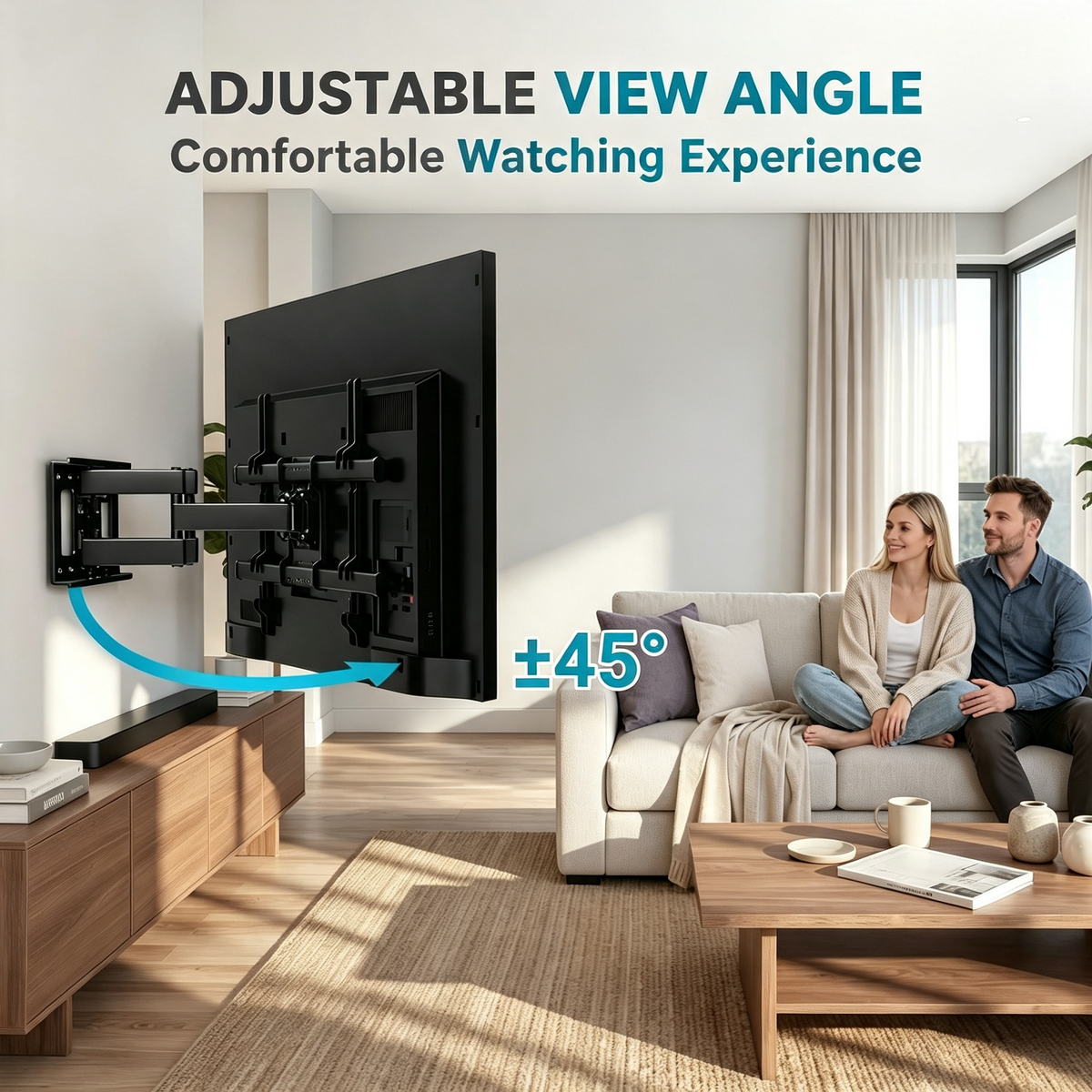 Full Motion Heavy Duty TV Wall Mount Bracket