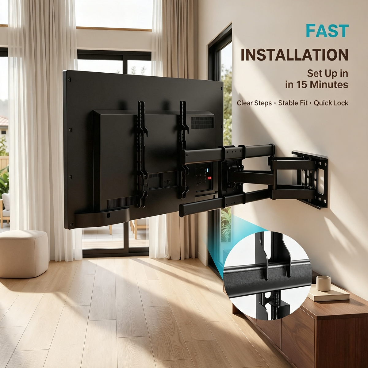 Full Motion Heavy Duty TV Wall Mount Bracket