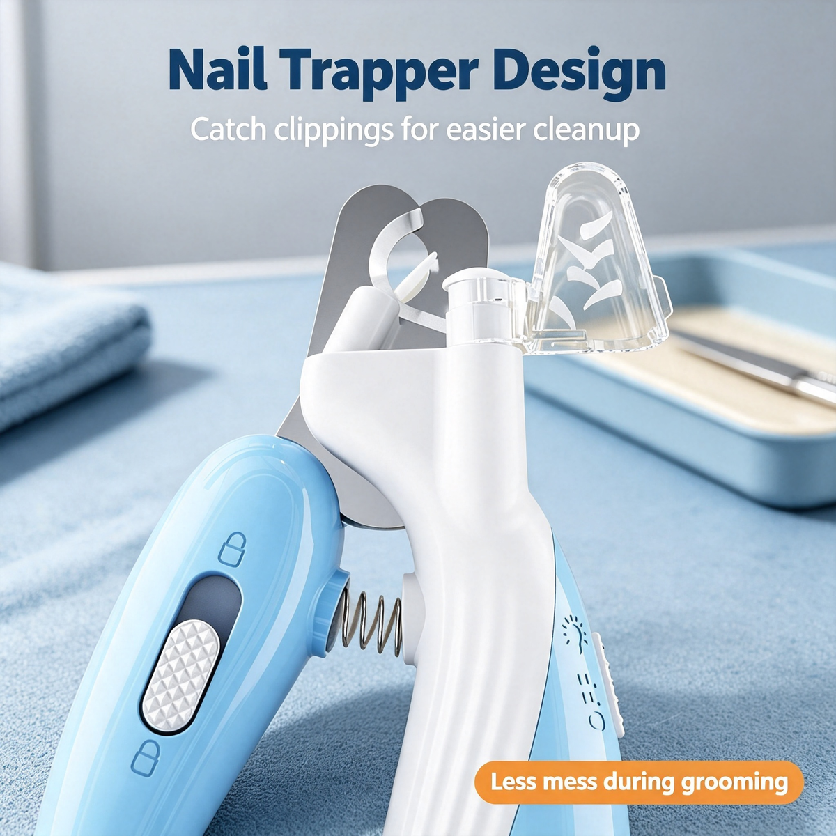 Pet Nail Clipper with LED Light, Nail Catcher and Safety Lock for Cats and Dogs
