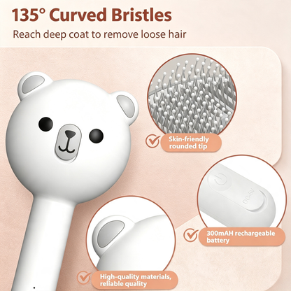 4‑in‑1 Pet Steam Brush, Self‑Cleaning Grooming Comb with Dual‑Level Mist for Cats &amp; Dogs